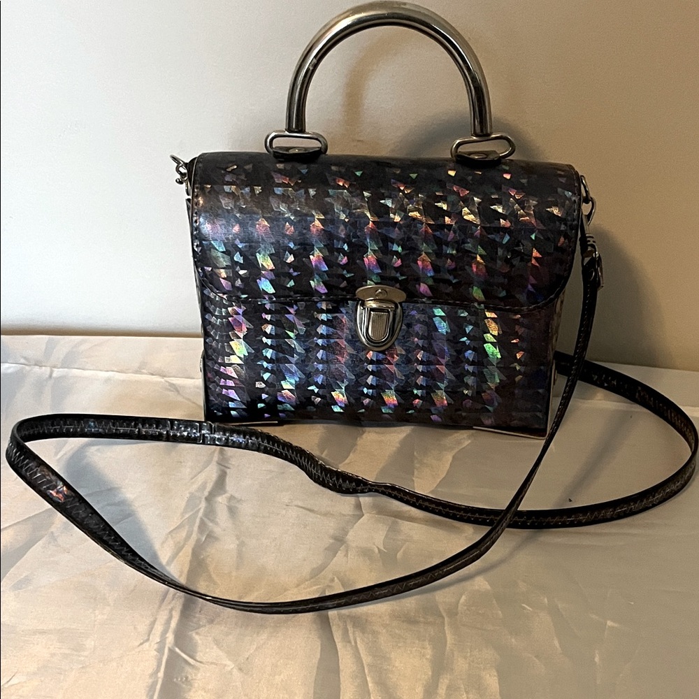 Elegant Black Patterned Women's Handbag
